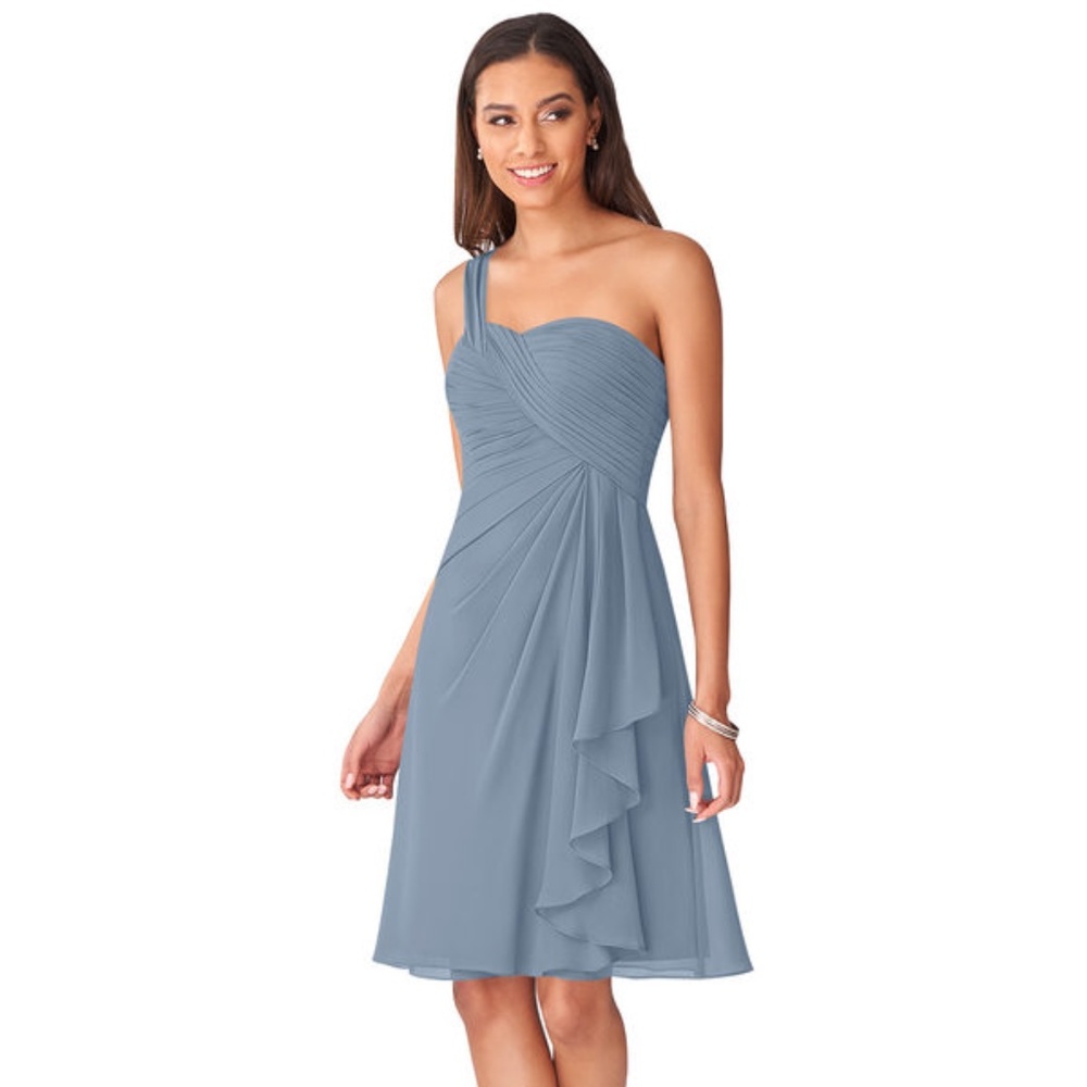 Azazie Madalynn Bridesmaid Dress Dusty Blue